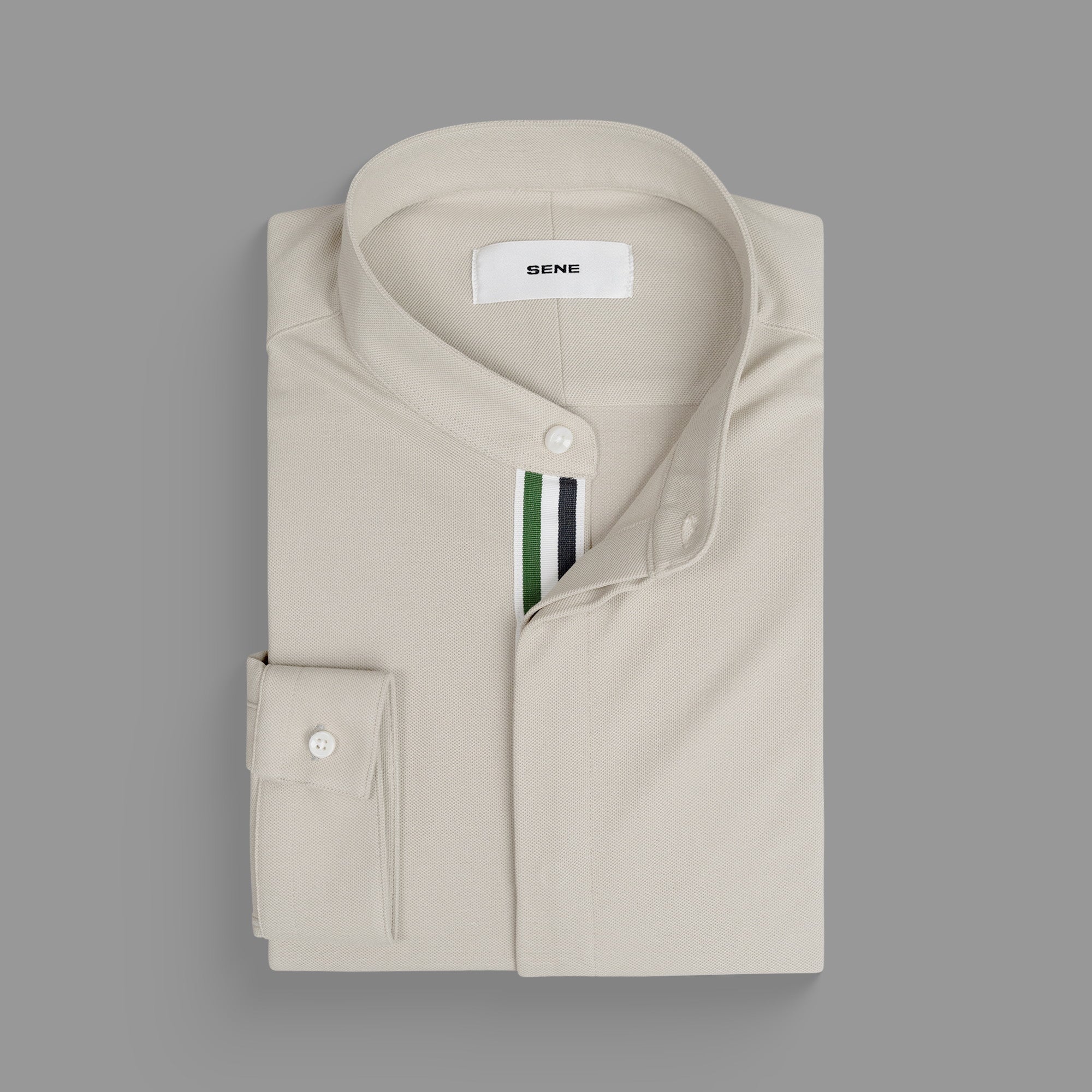 Bespoke Custom Monk Shirt model Guillermo in Khaki