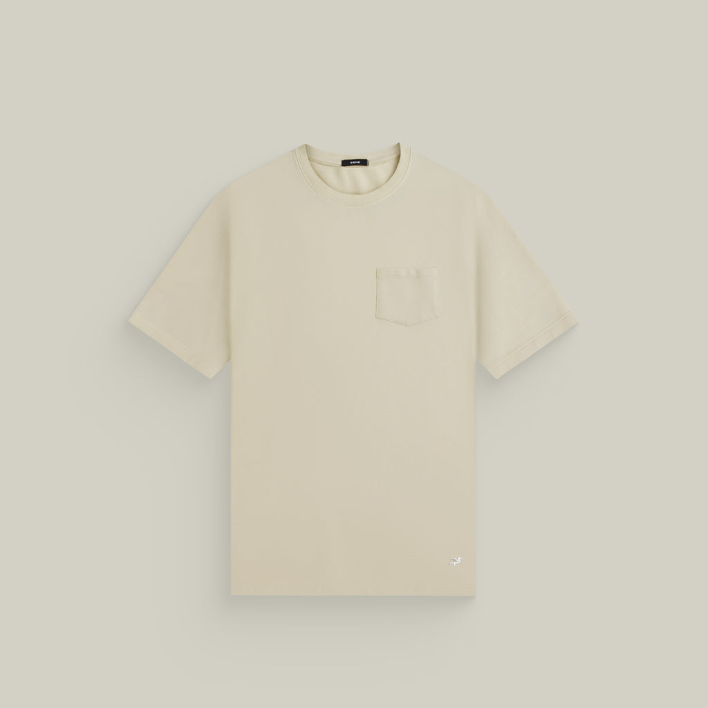 Cumulus Crew Pocket T-Shirt model Matteo in Villa Stone