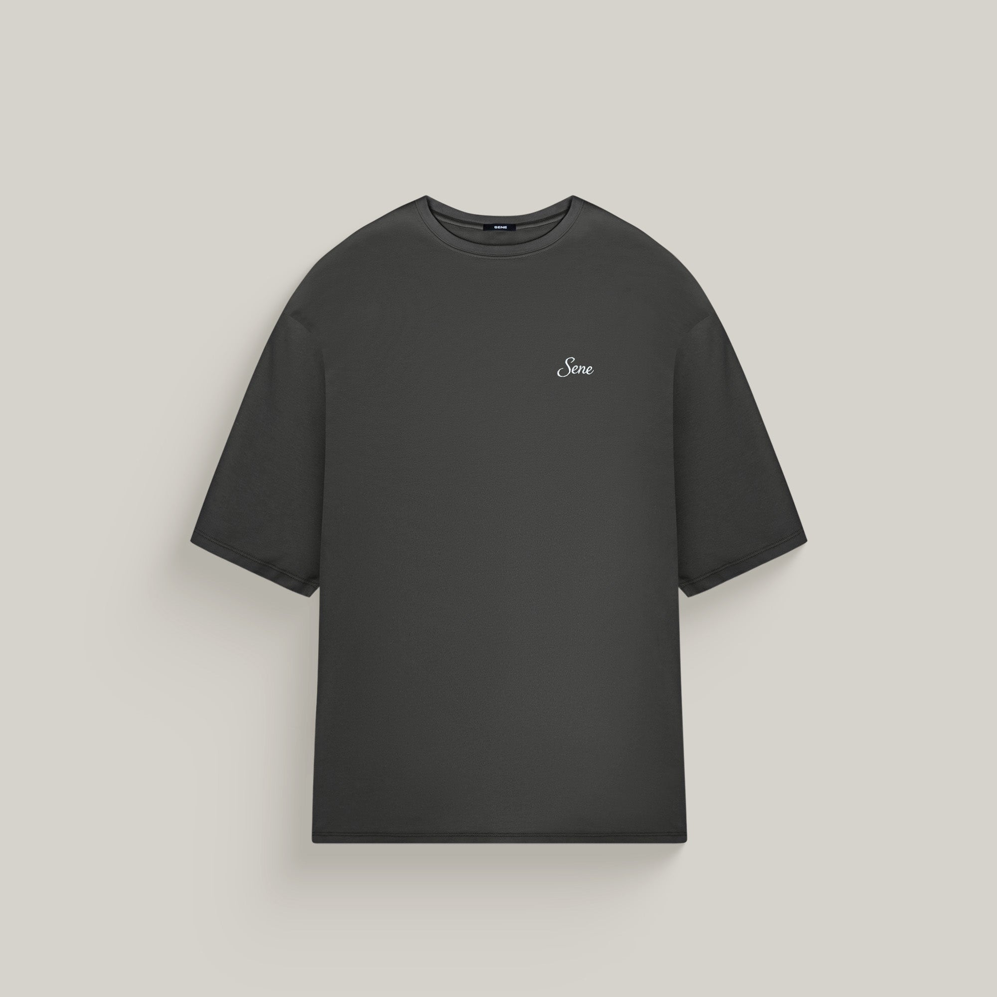 Tags:(6'0" - 180 lbs|Medium) custom t-shirt tee model Tyler in Smoke