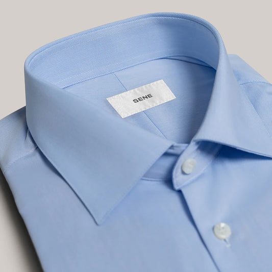 Custom Bespoke Tailored Spread Shirt model Guillermo in Light Blue BreezeTech