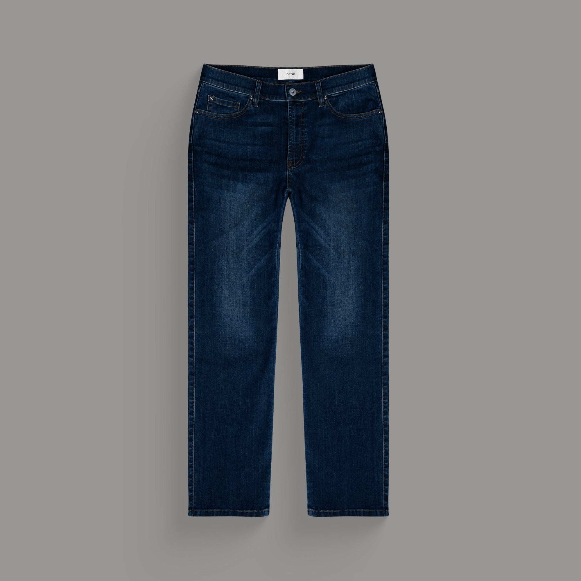 custom men's jeans model Tyler in Sur Blue