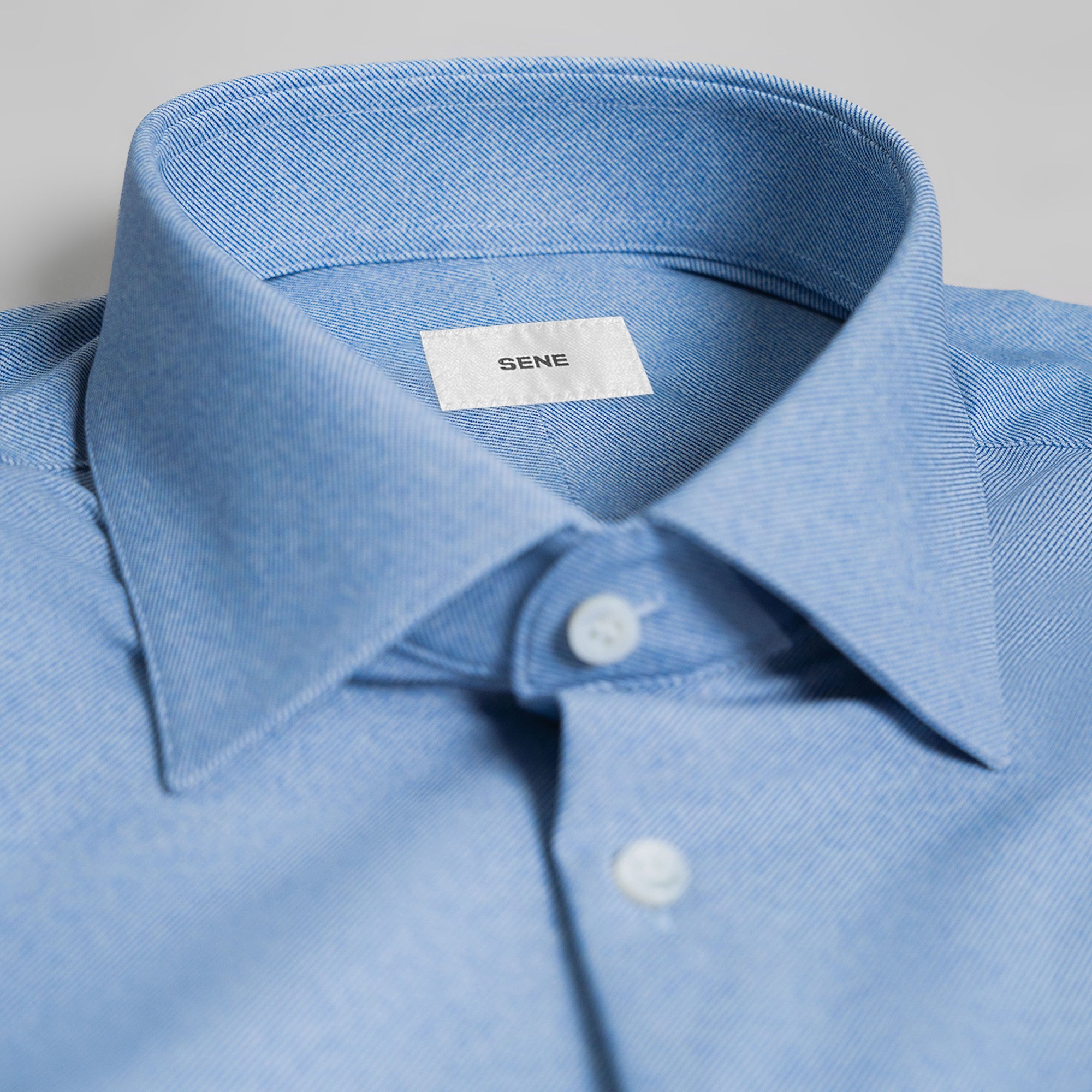 Tags:(Medium-Weight|Wrinkle-Free|Technical Stretch) Custom Bespoke Tailored Spread Shirt model Guillermo in Light Blue ComoTech