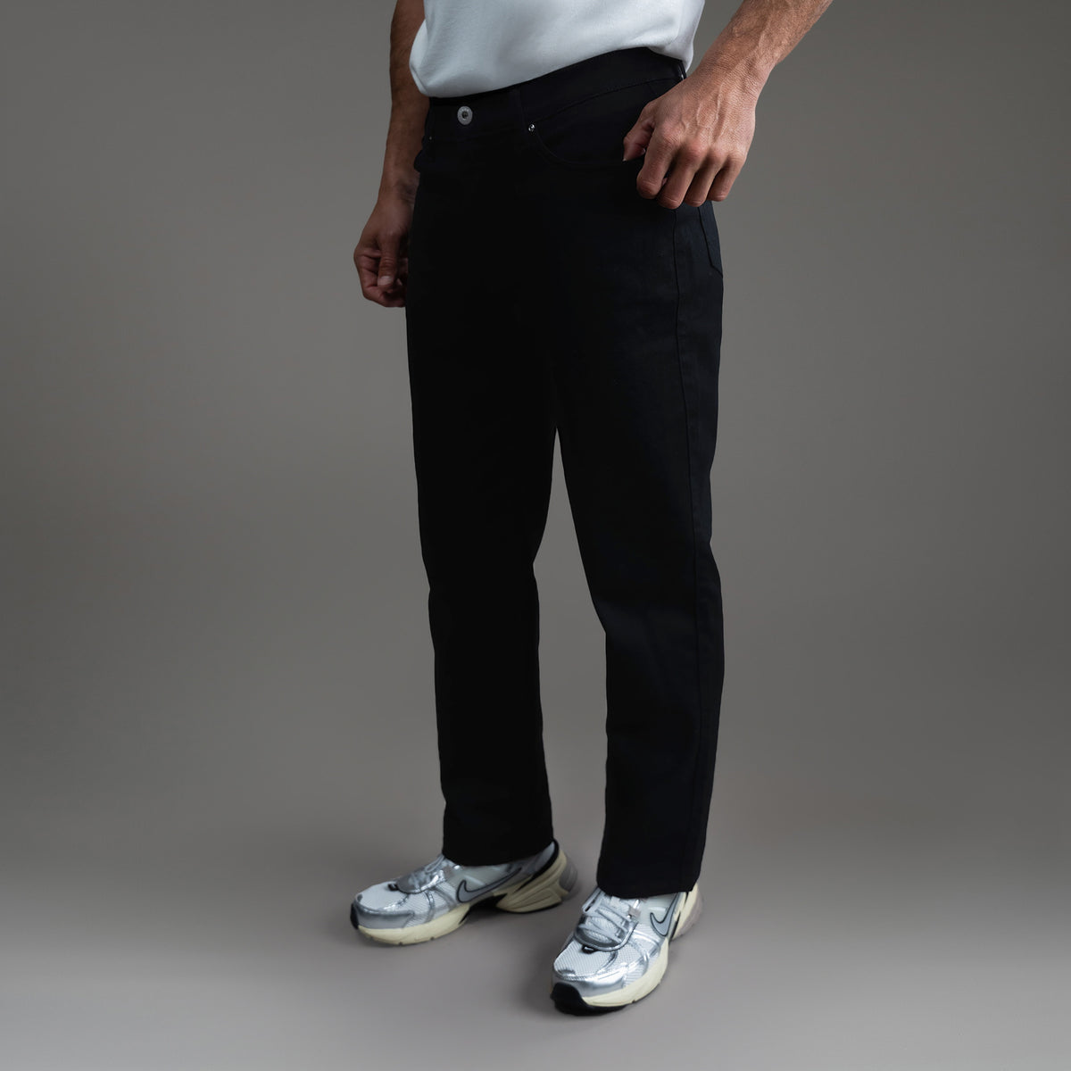 custom men's jeans model Tyler in Jet Black