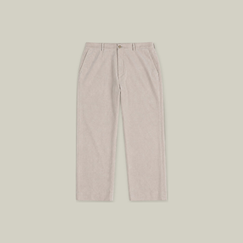 Ford Corduroy Straight Trousers model Tyler in Limestone