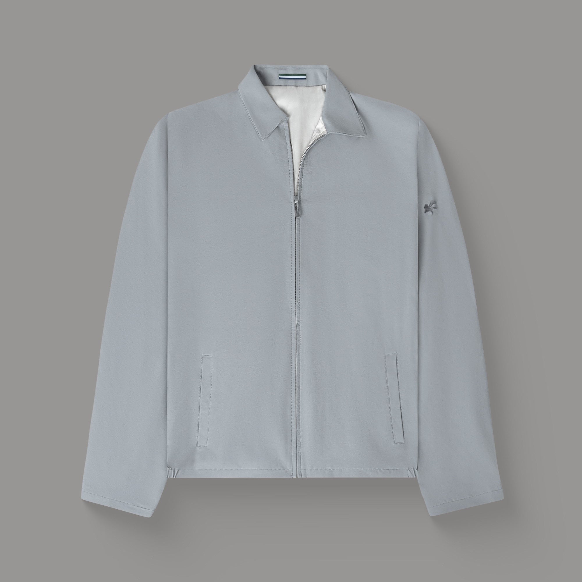 men's custom zip up jacket model Tyler in Light Gray