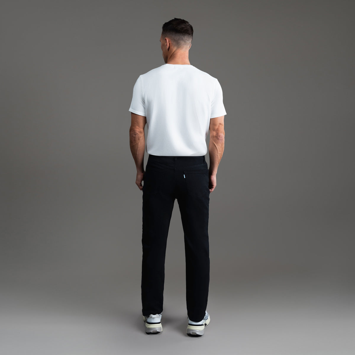 custom men's jeans model Tyler in Jet Black