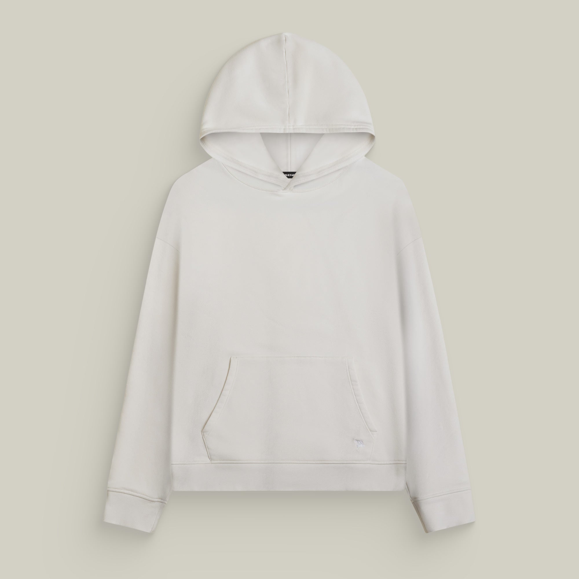Terry Fleece Court Hoodie model Matteo in Bone