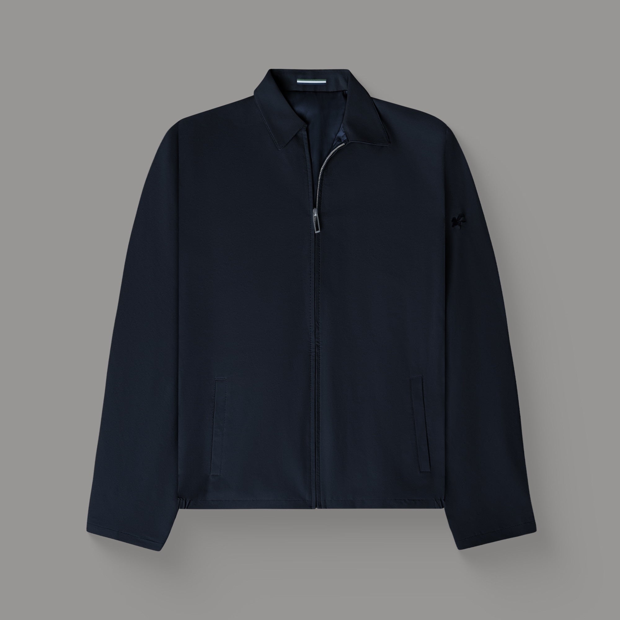 men's custom zip up jacket model Tyler in Midnight