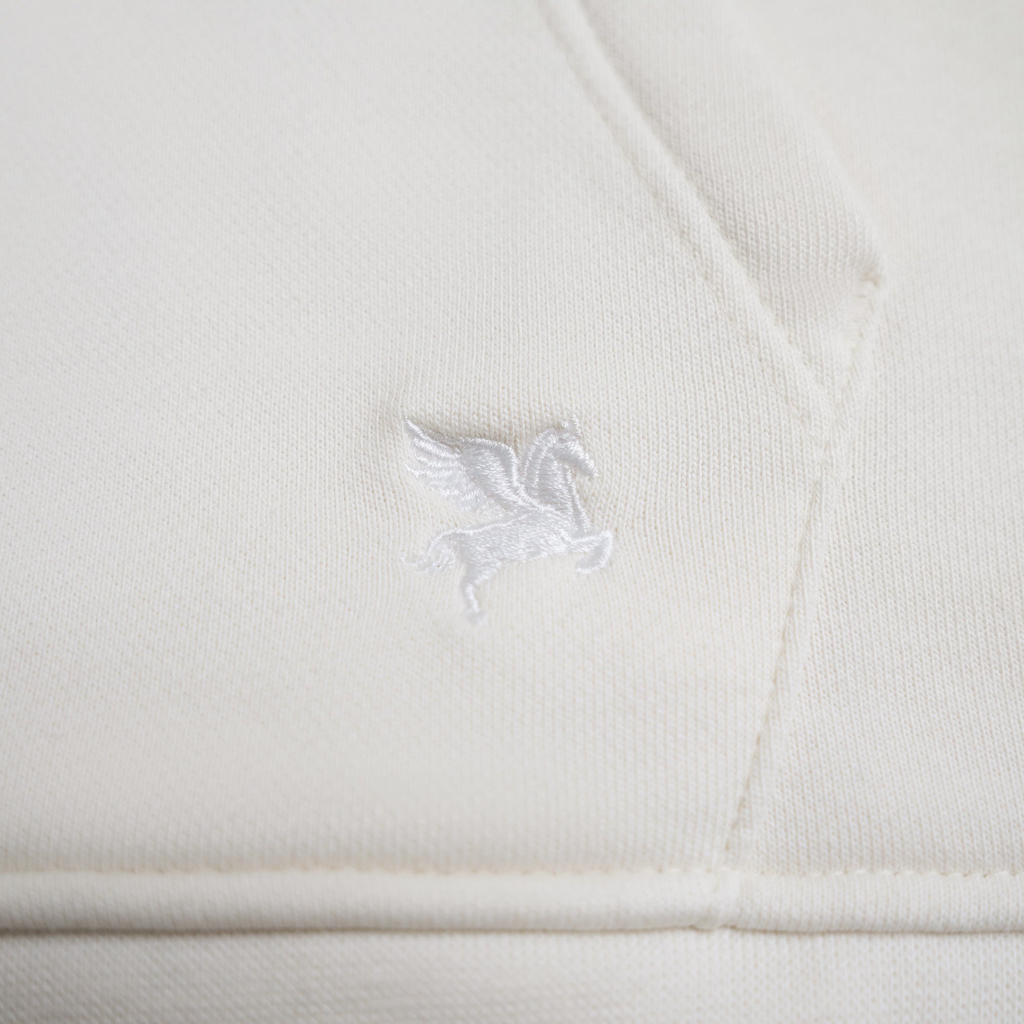 Terry Fleece Court Hoodie model Matteo in Bone
