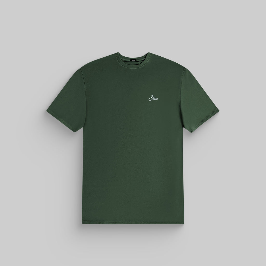 Tags:(6'0" - 180 lbs|Medium) custom t-shirt tee model Tyler in Moss