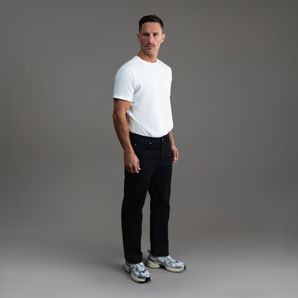 custom men's jeans model Tyler in Jet Black