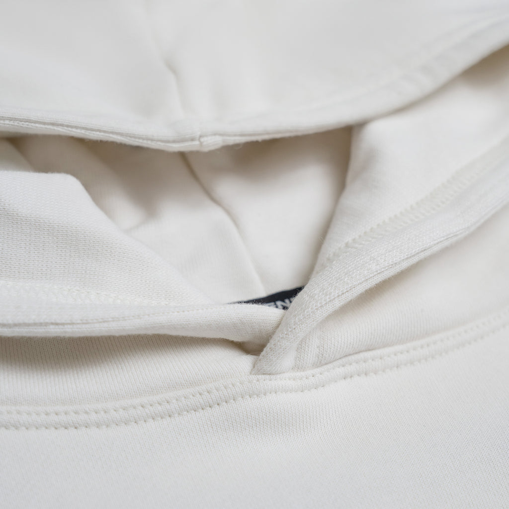 Terry Fleece Court Hoodie model Matteo in Bone