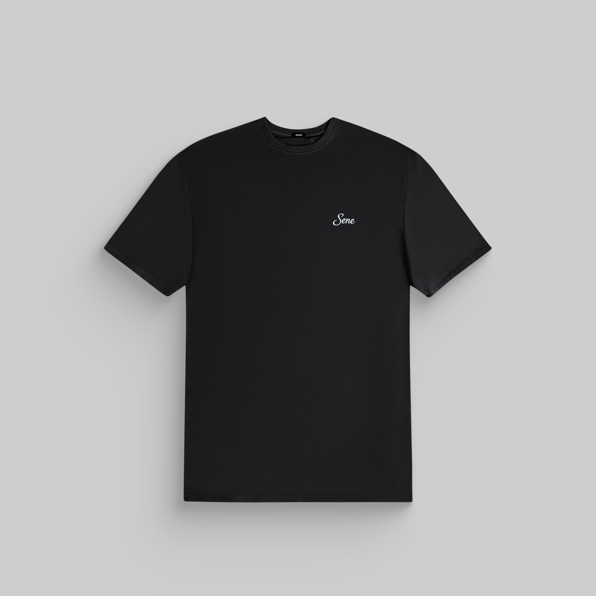 Tags:(6'0" - 180 lbs|Medium) custom t-shirt tee model Tyler in Black