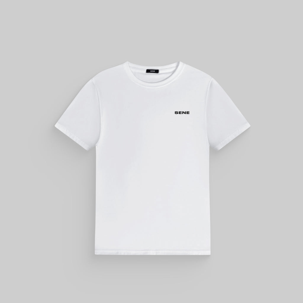 CoolTech Crew T-Shirt model Matteo in White