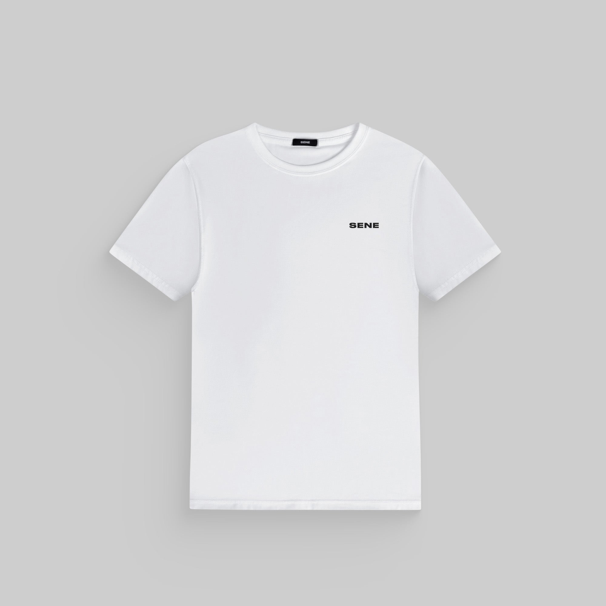 CoolTech Crew T-Shirt model Matteo in White