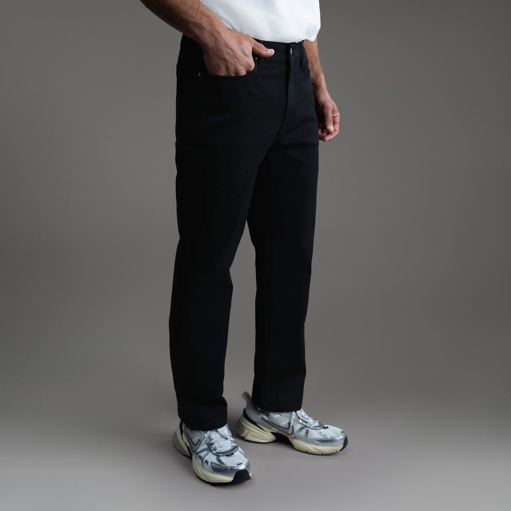 custom men's jeans model Tyler in Jet Black
