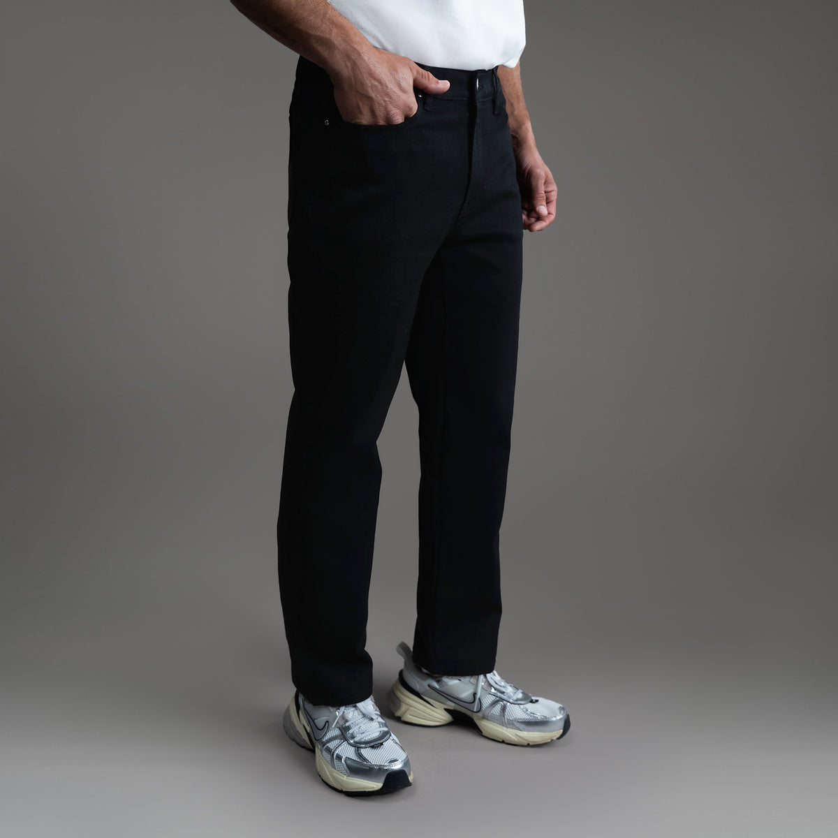 custom men's jeans model Tyler in Jet Black