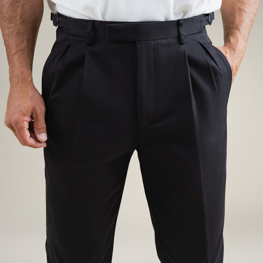 bespoke custom trousers pant chino performance technical model Tyler in Black