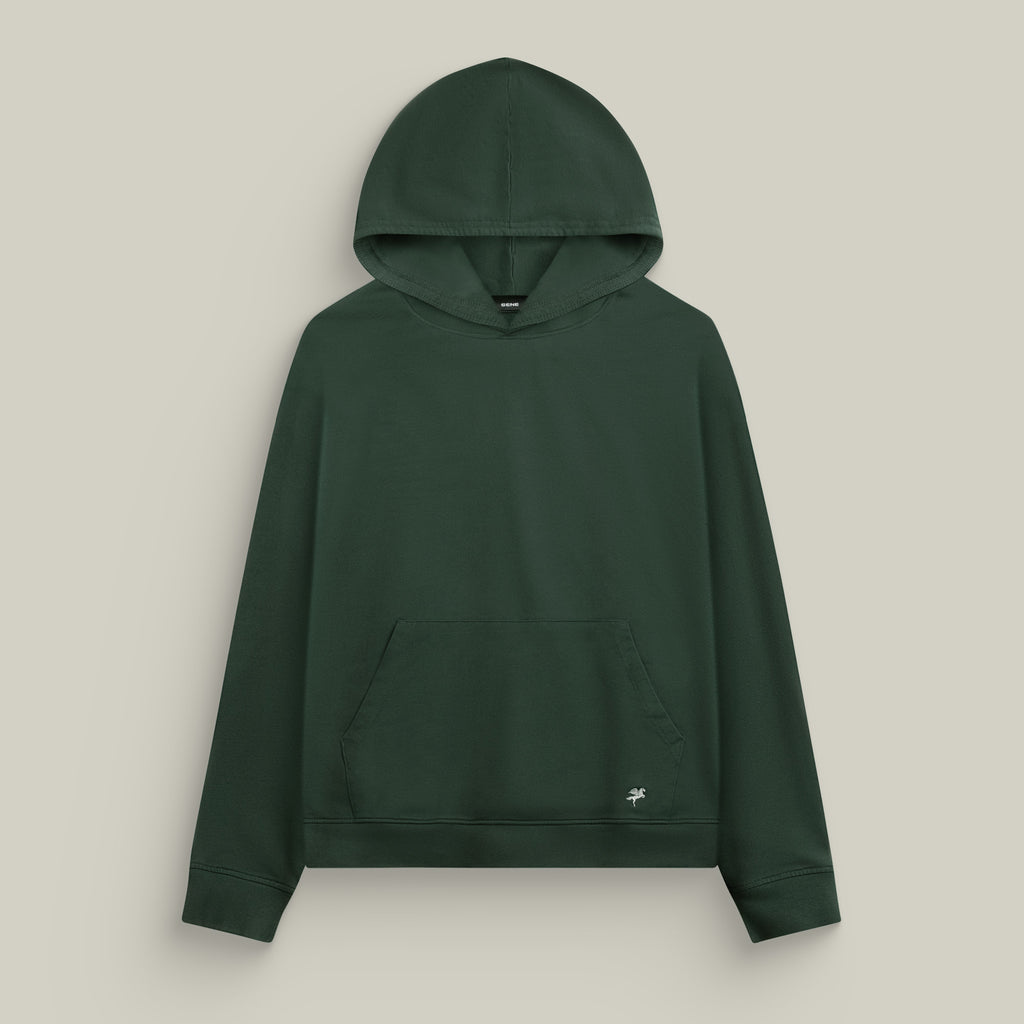 cumulus hoodie model Tyler in pine grove