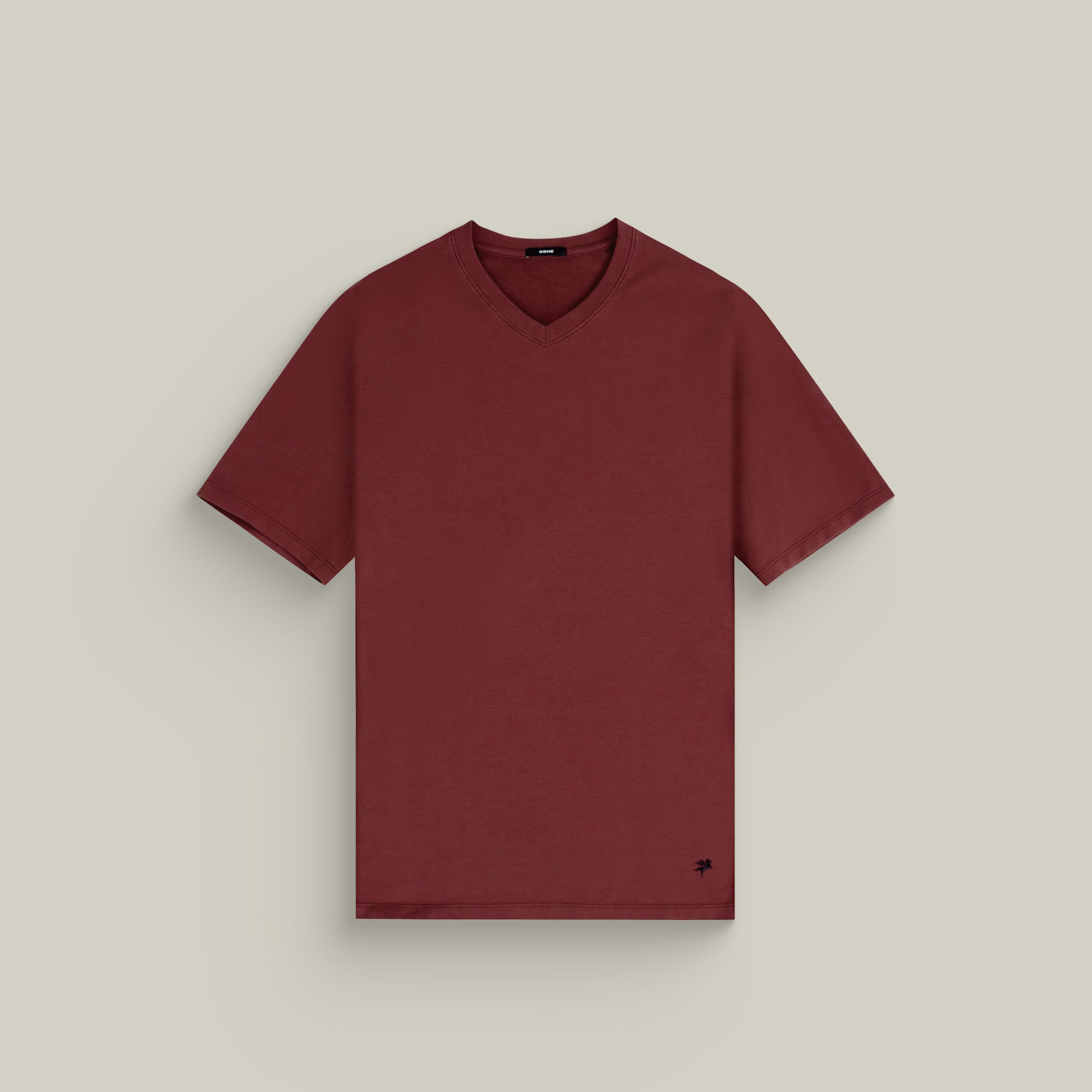 Tags:(6'1" - 165 lbs|Large)  Custom t-shirt tee model Jessey in Maroon