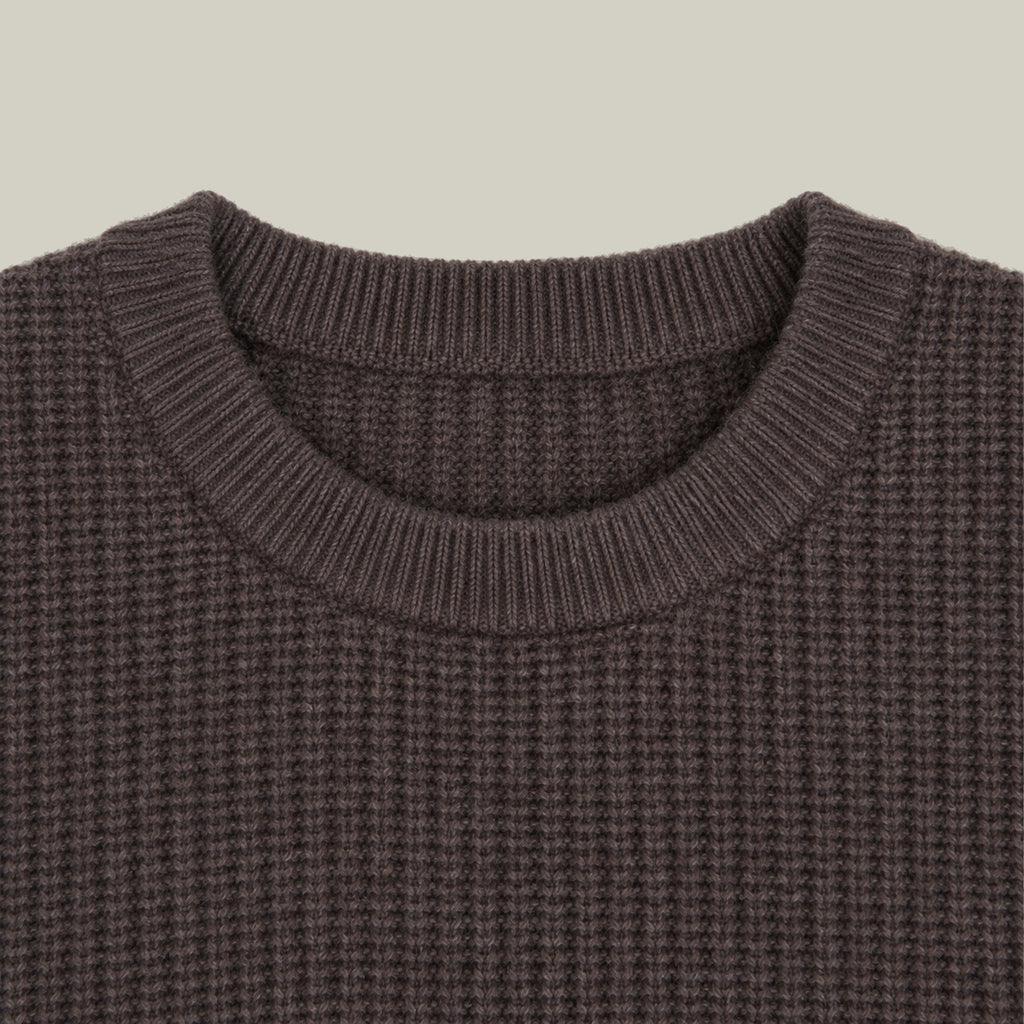 Knit Crewneck Sweater model Tyler in Fieldstone