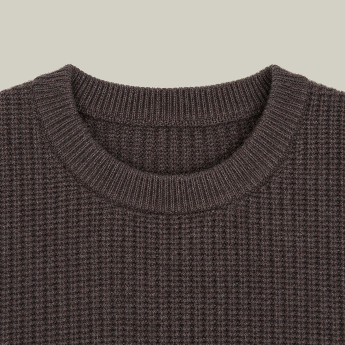 Knit Crewneck Sweater model Tyler in Fieldstone