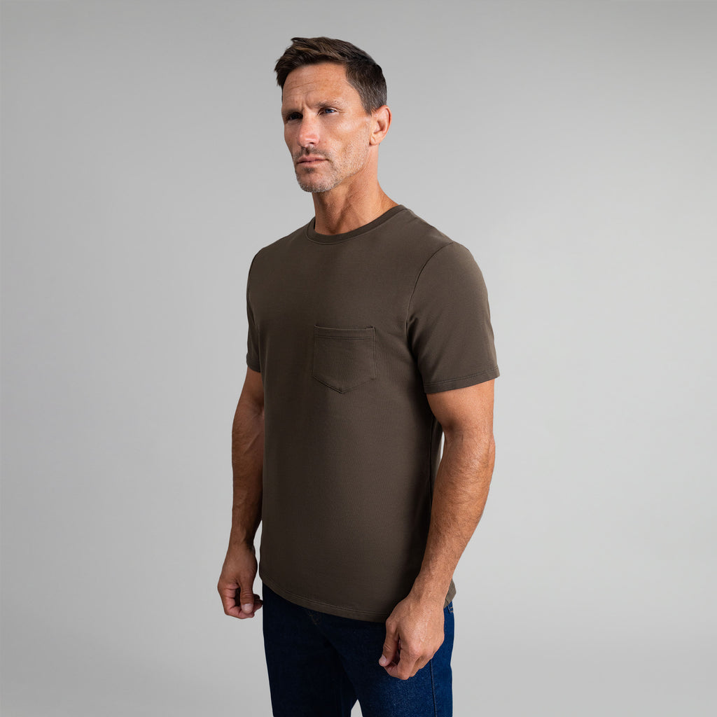 Tags:(6'0" - 180 lbs|Medium) custom t-shirt tee model Tyler in Umber