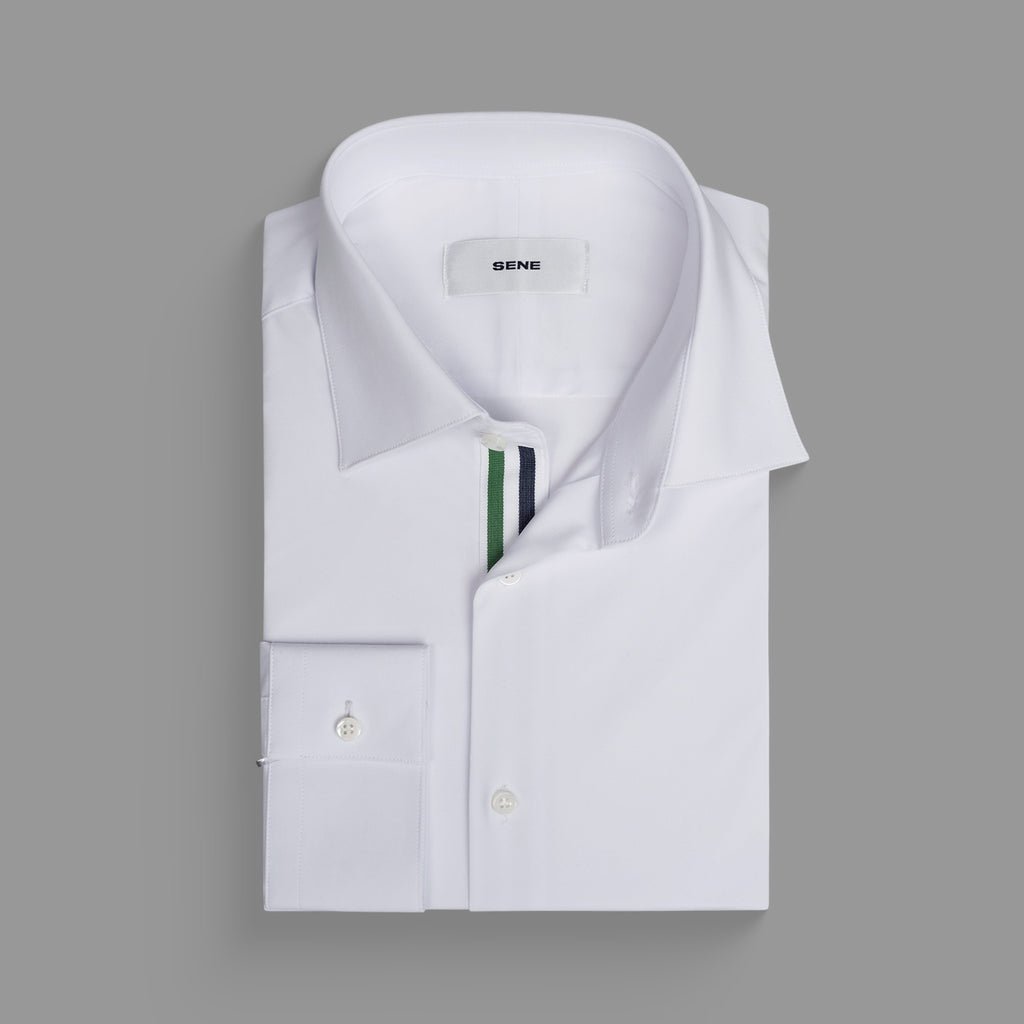 Custom Bespoke Tailored Spread Shirt model Guillermo in White