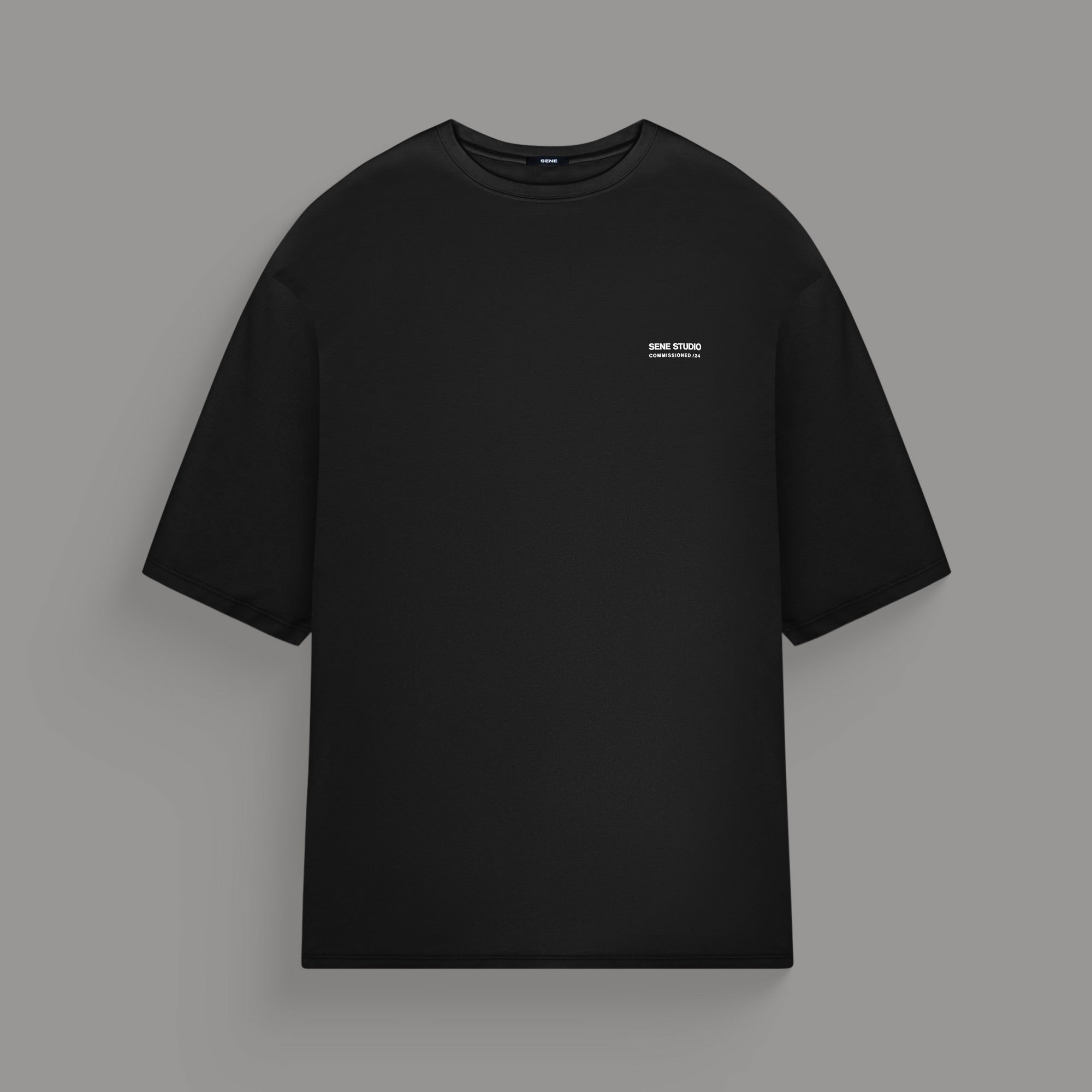 Tags:(6'0" - 180 lbs) custom t-shirt tee model Tyler in Black