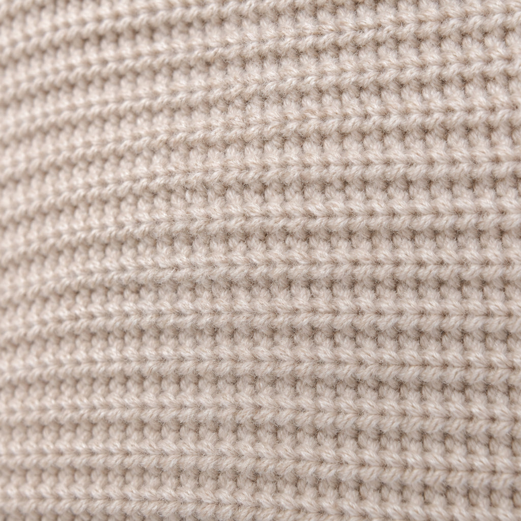 Knit Crewneck Sweater model Tyler in Sandstone