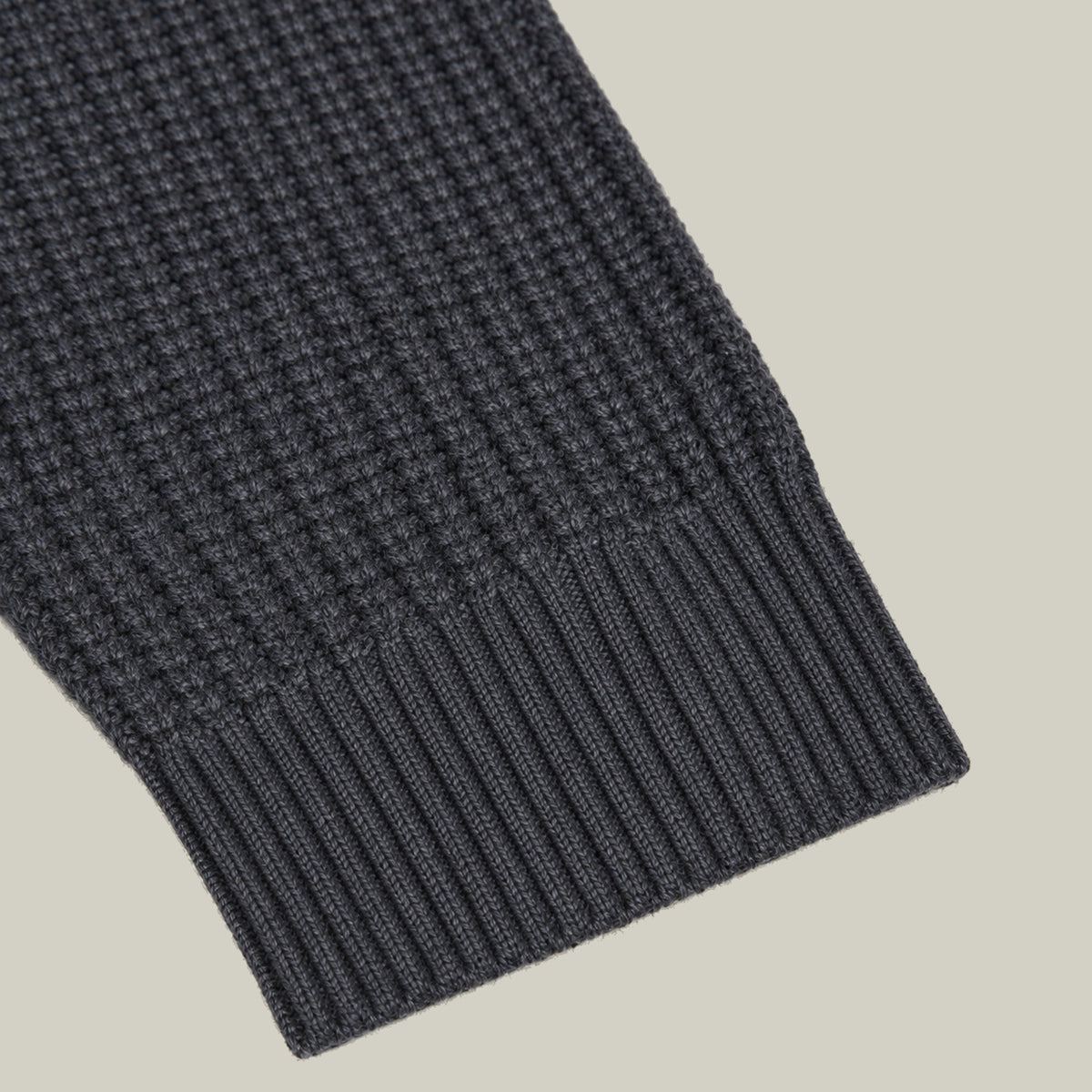 Knit Crewneck Sweater model Tyler in Graphite
