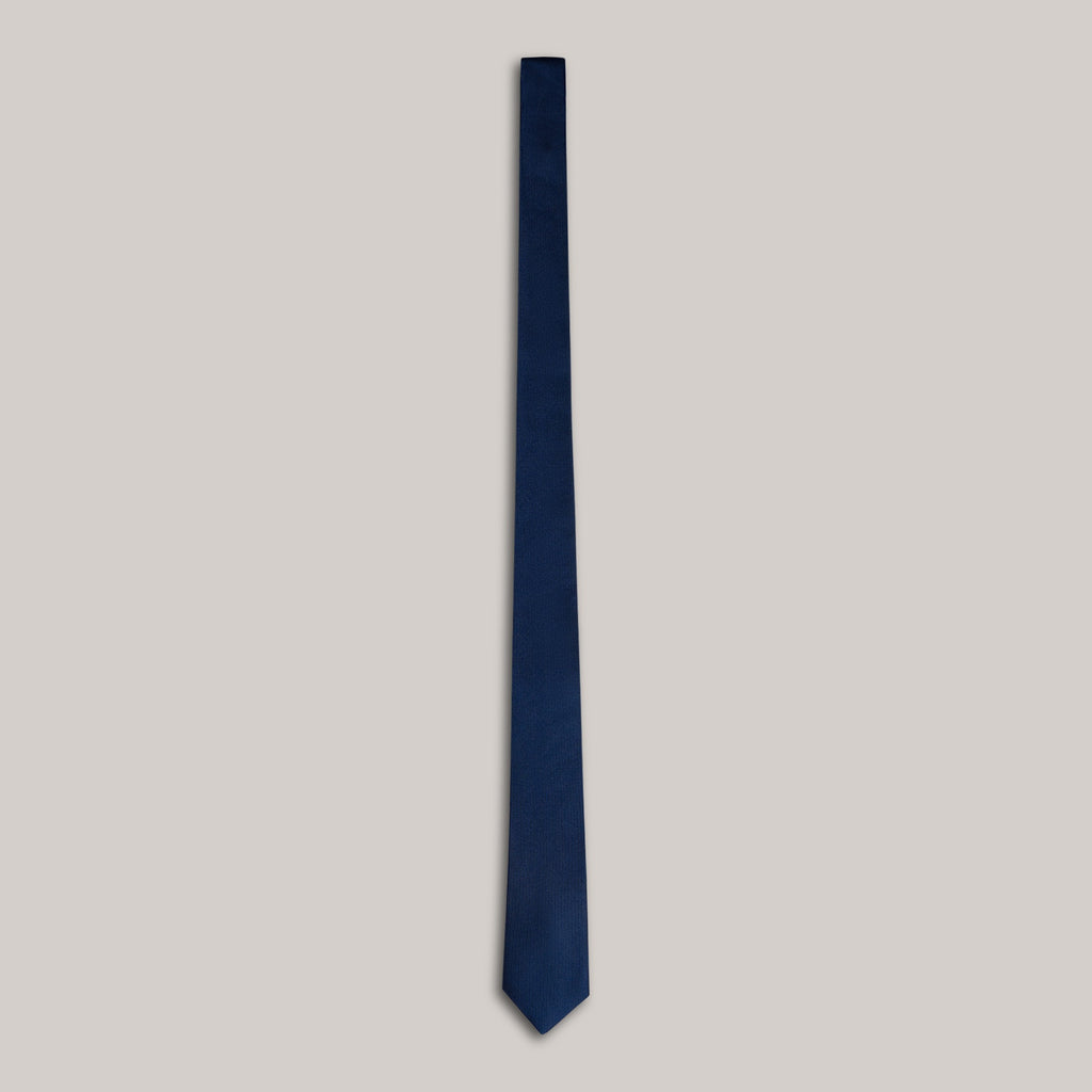mens custom silk tie model Tyler in Navy