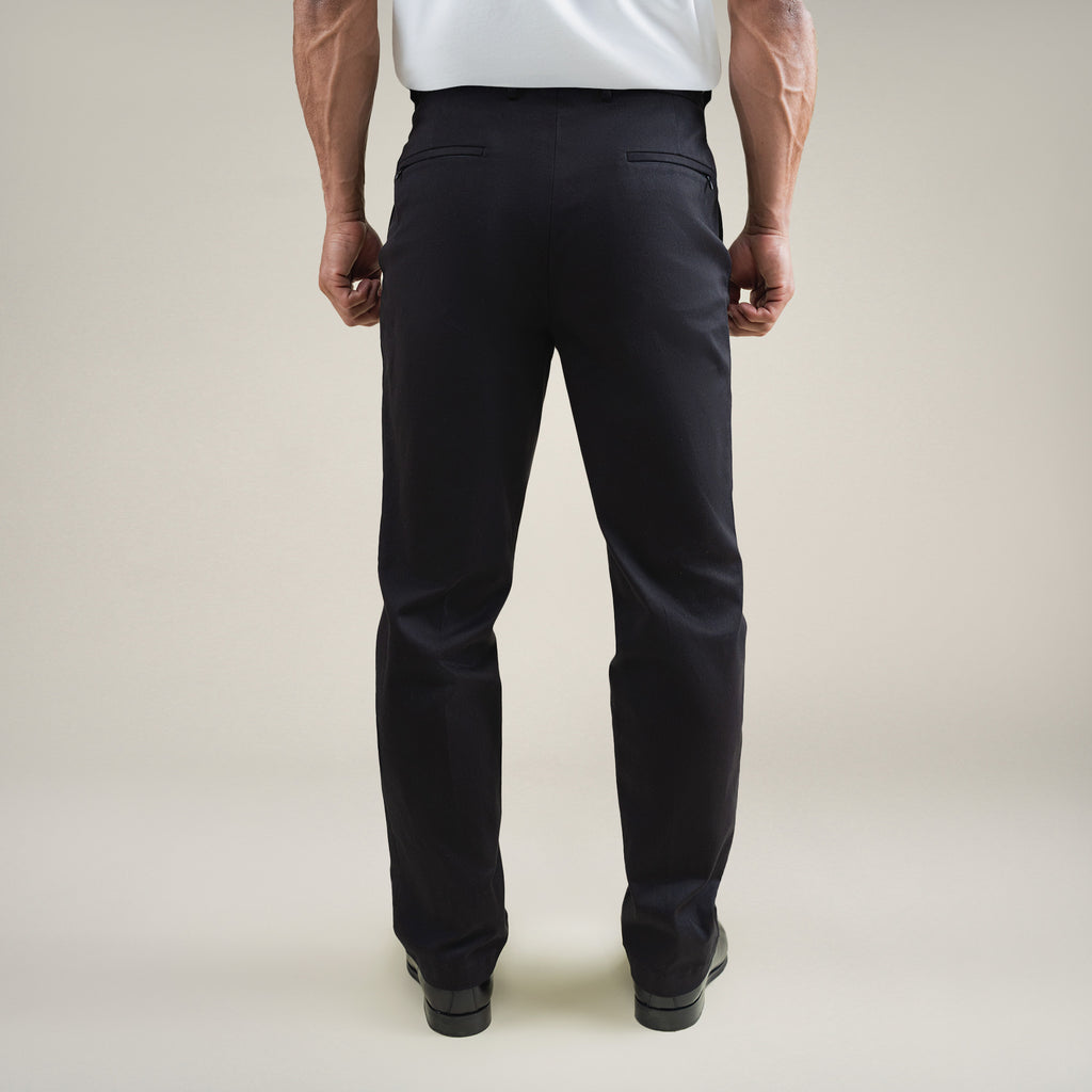 bespoke custom trousers pant chino performance technical model Tyler in Black