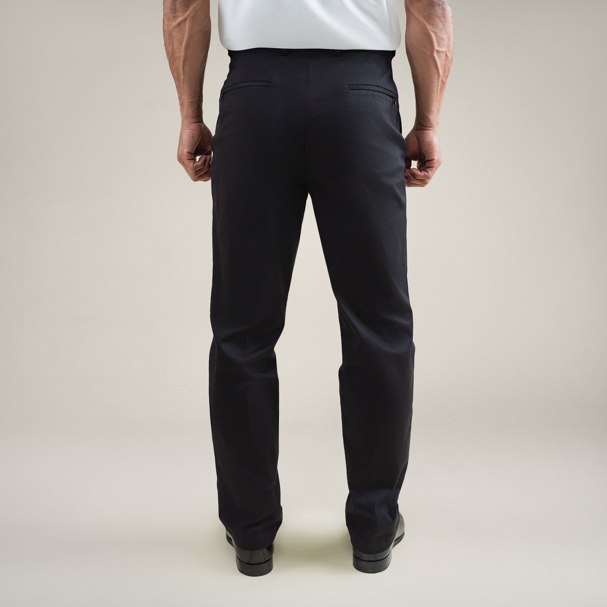 bespoke custom trousers pant chino performance technical model Tyler in Black