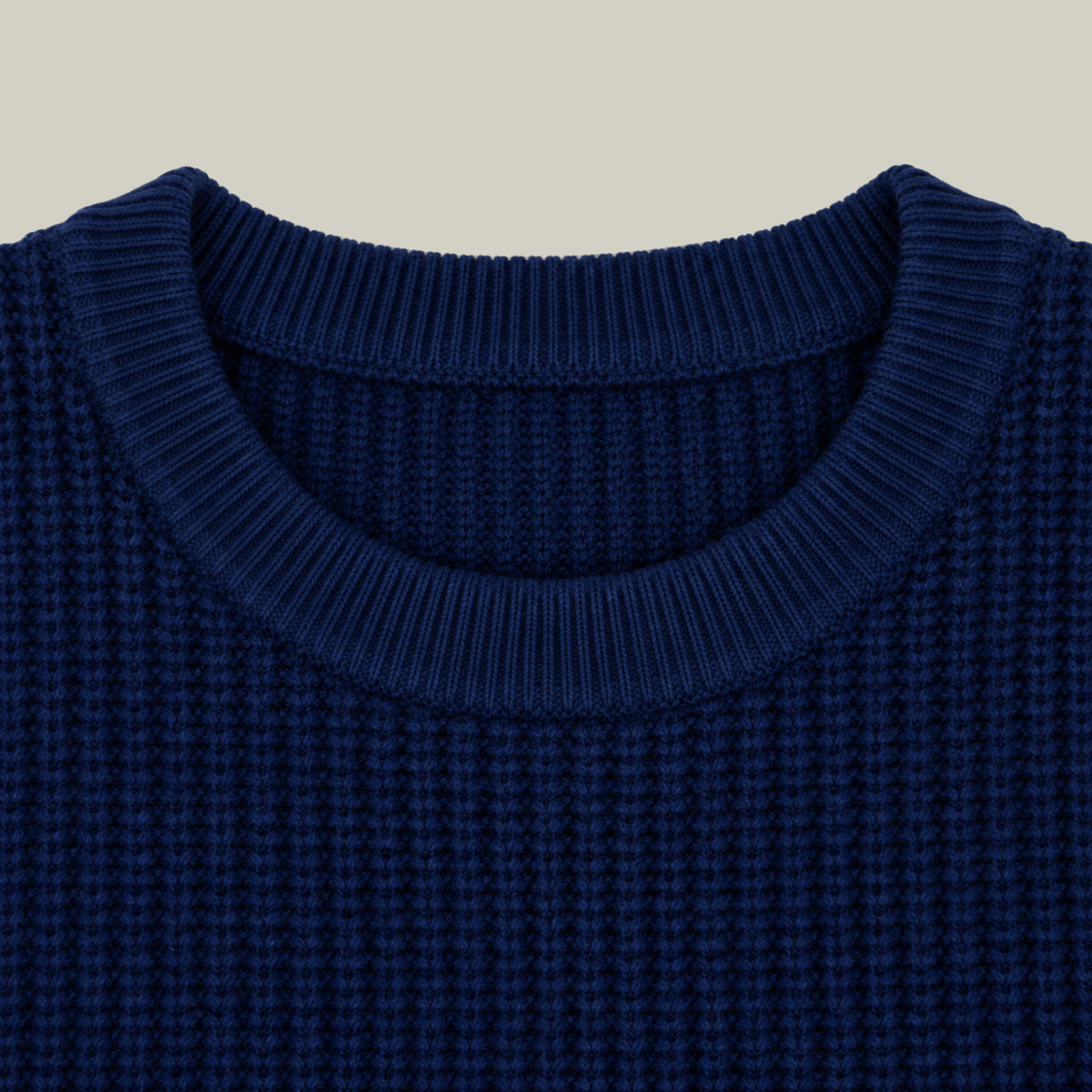 Knit Crewneck Sweater model Tyler in Ultramarine