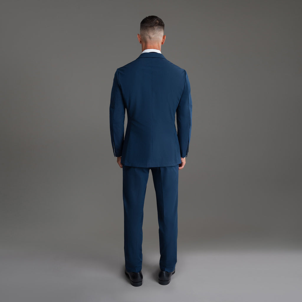 Custom Peak Lapel Tuxedo model Tyler in Nautical Blue