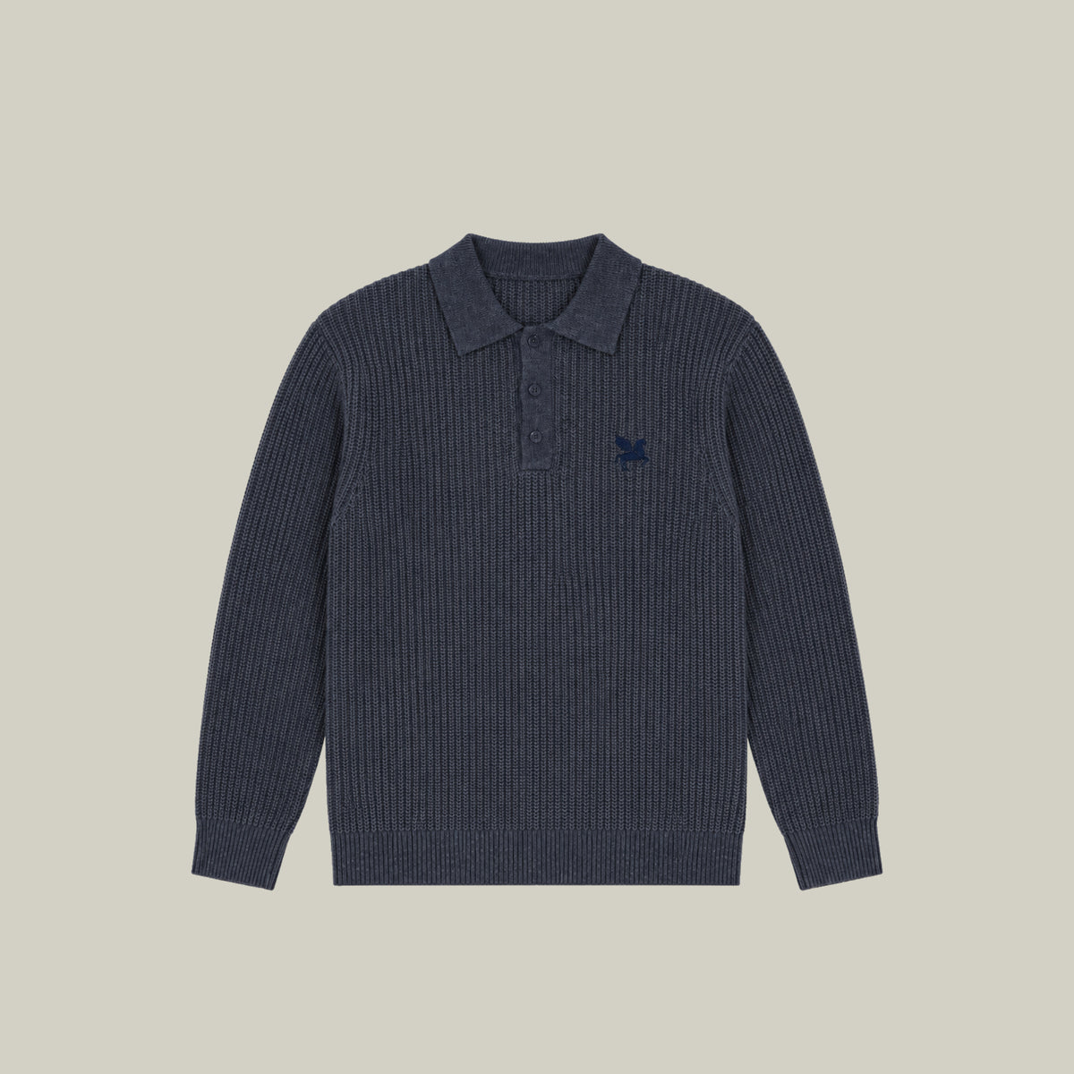 Knit Rugby Polo model Tyler in Graphite