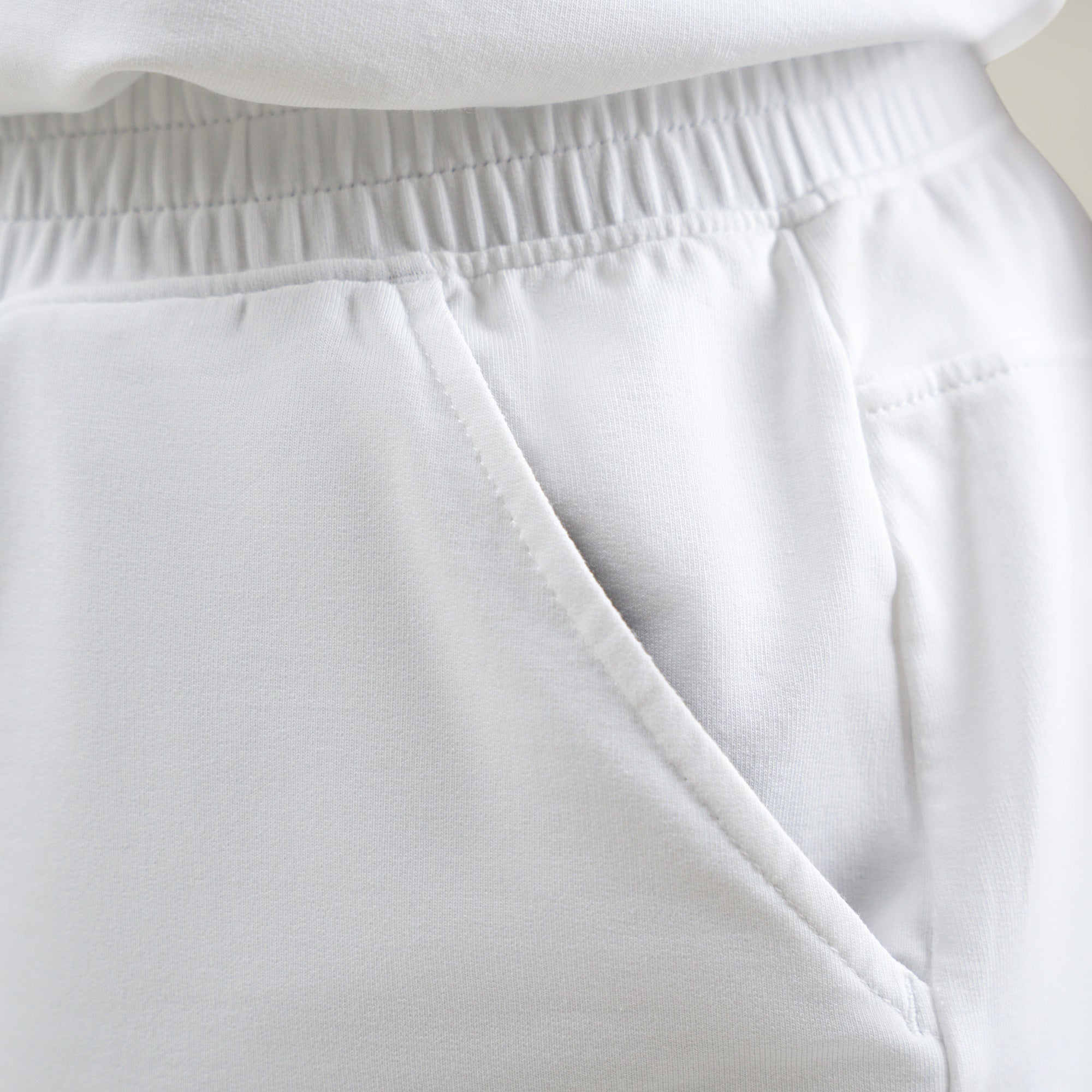 Custom shorts model Melissa in White