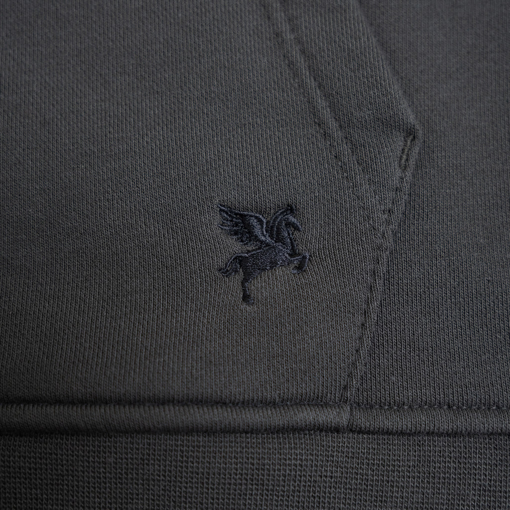 Terry Fleece Court Hoodie model Matteo in Smoke