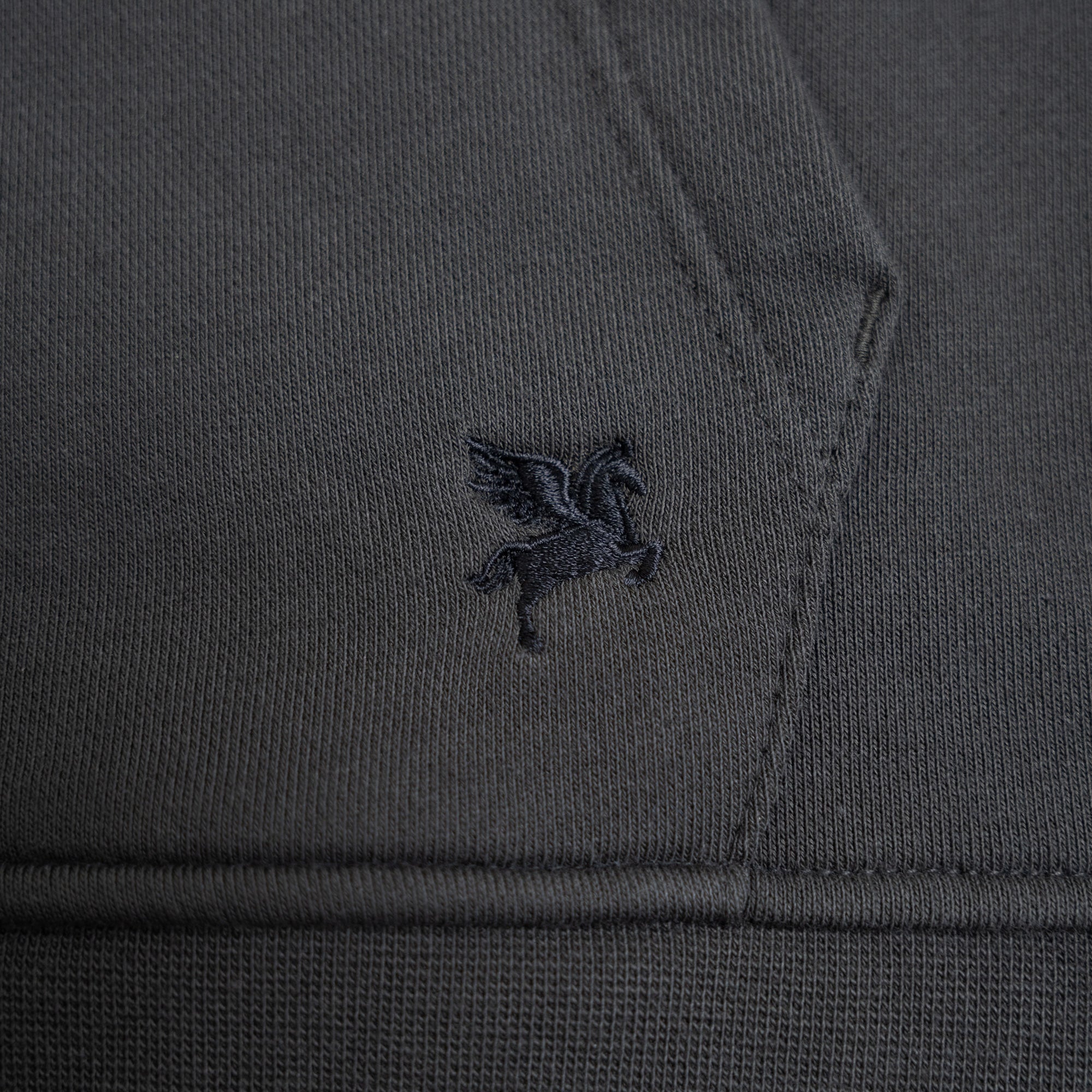 Terry Fleece Court Hoodie model Matteo in Smoke