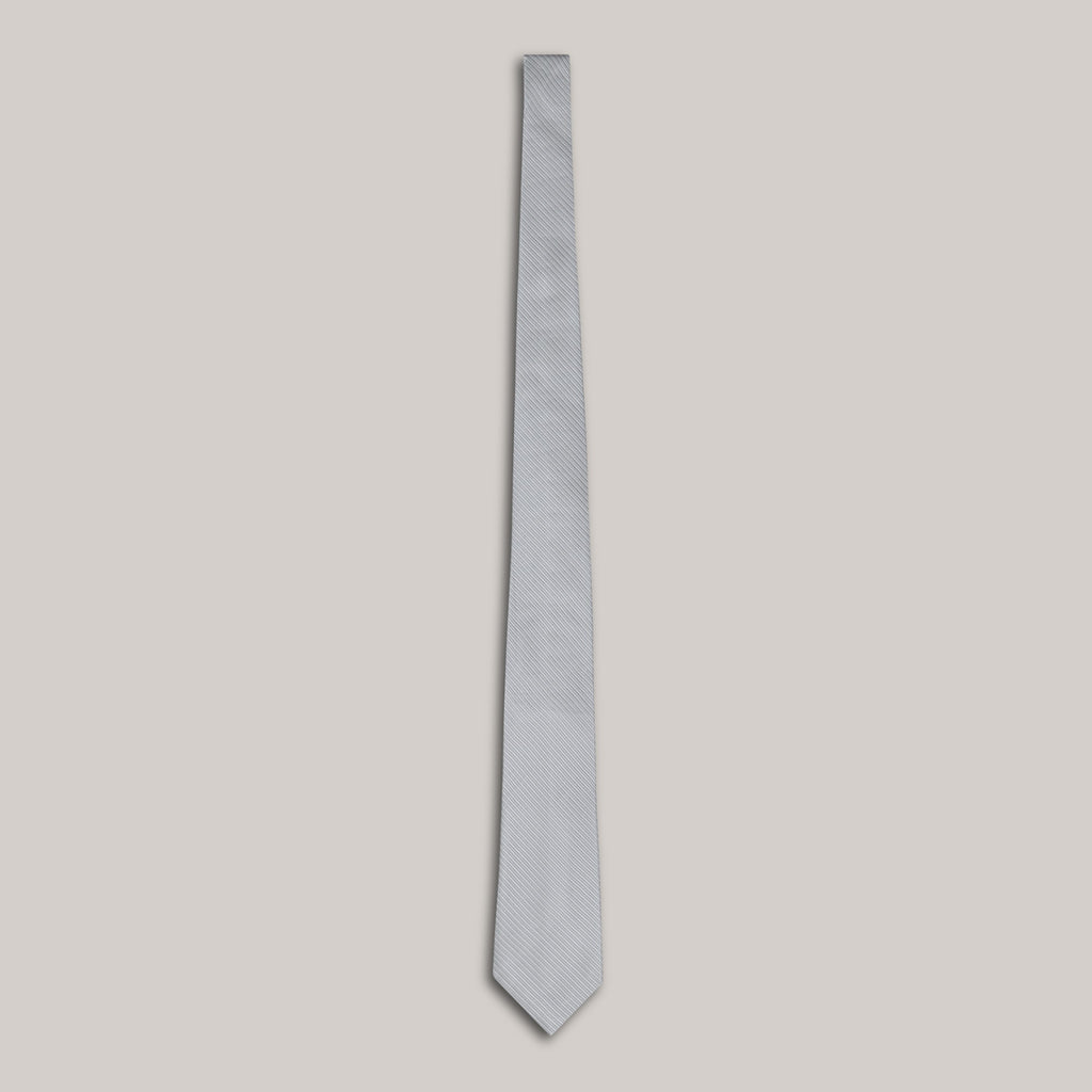 mens custom silk tie model Tyler in Silver