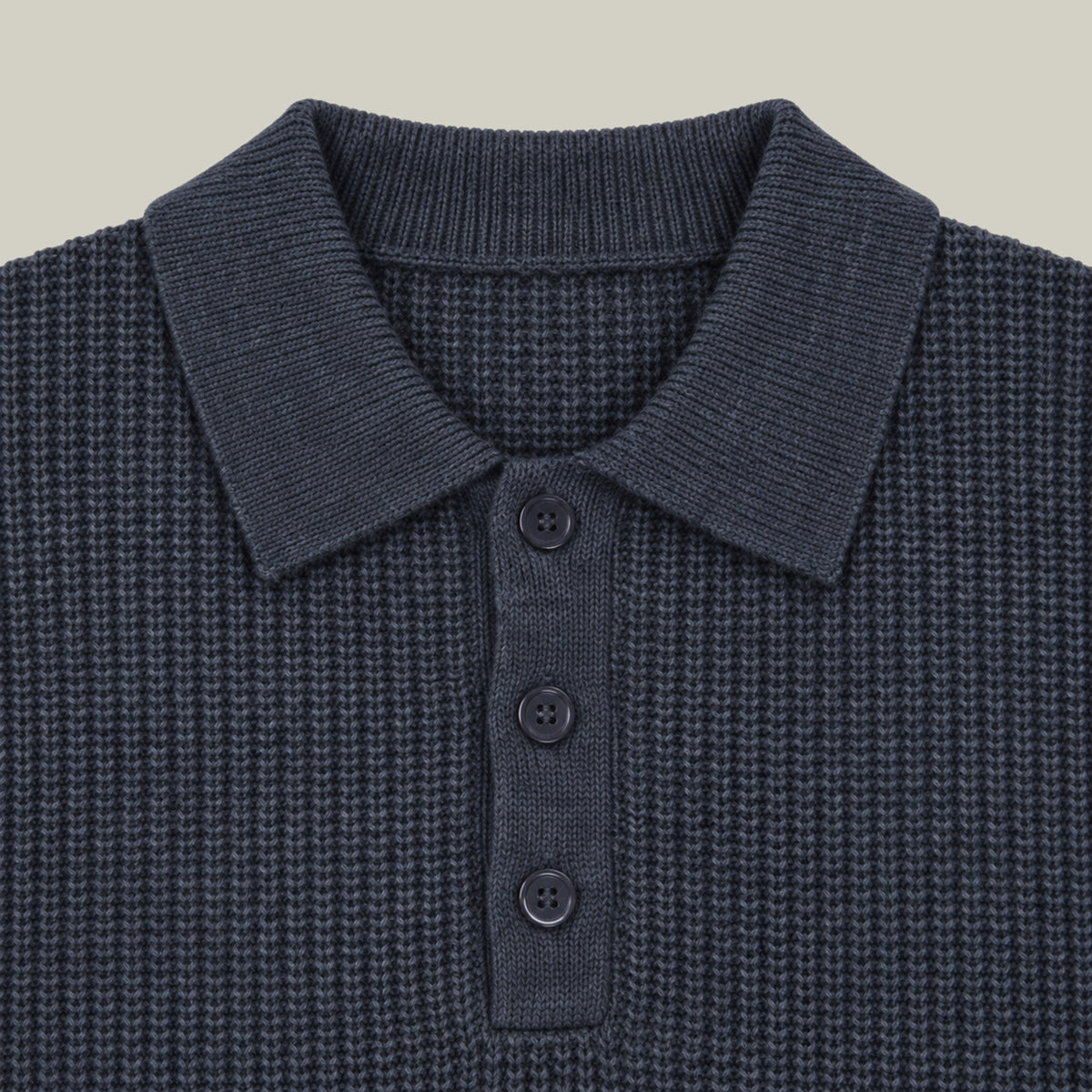 Knit Rugby Polo model Tyler in Graphite