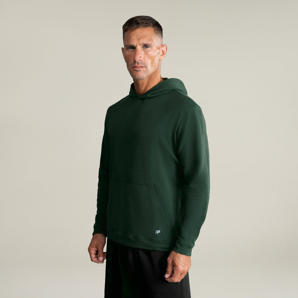 cumulus hoodie model Tyler in pine grove