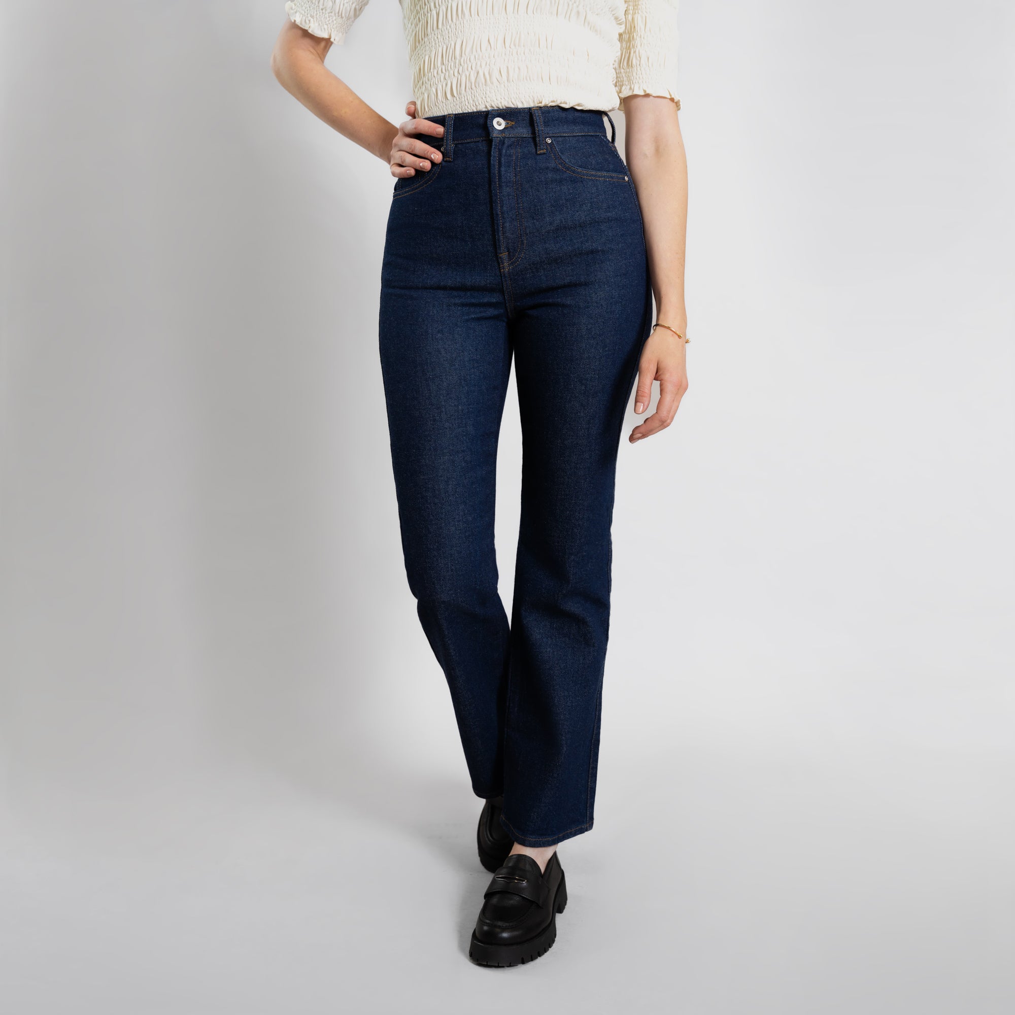 custom bootcut jeans vintage model Alizee in Deep Indigo