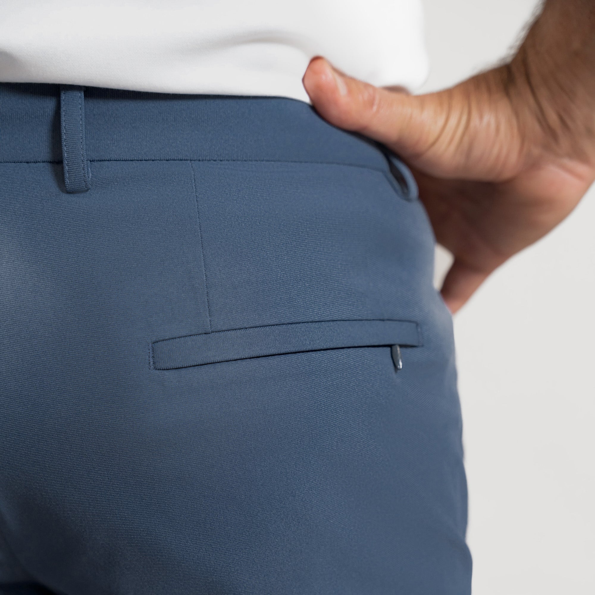 bespoke custom trousers pant chino performance technical model Guillermo in Marina