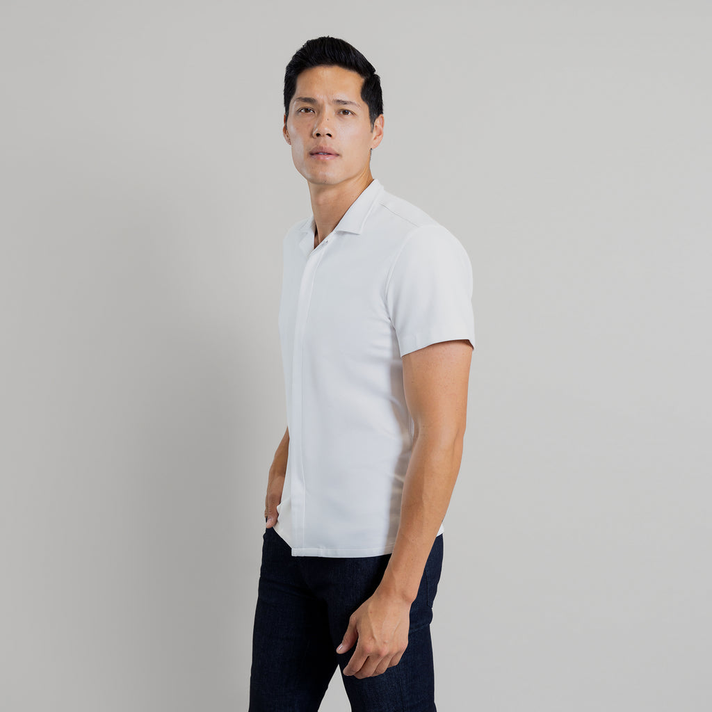 Custom Puretech Camp Shirts model Tim in White PureTech