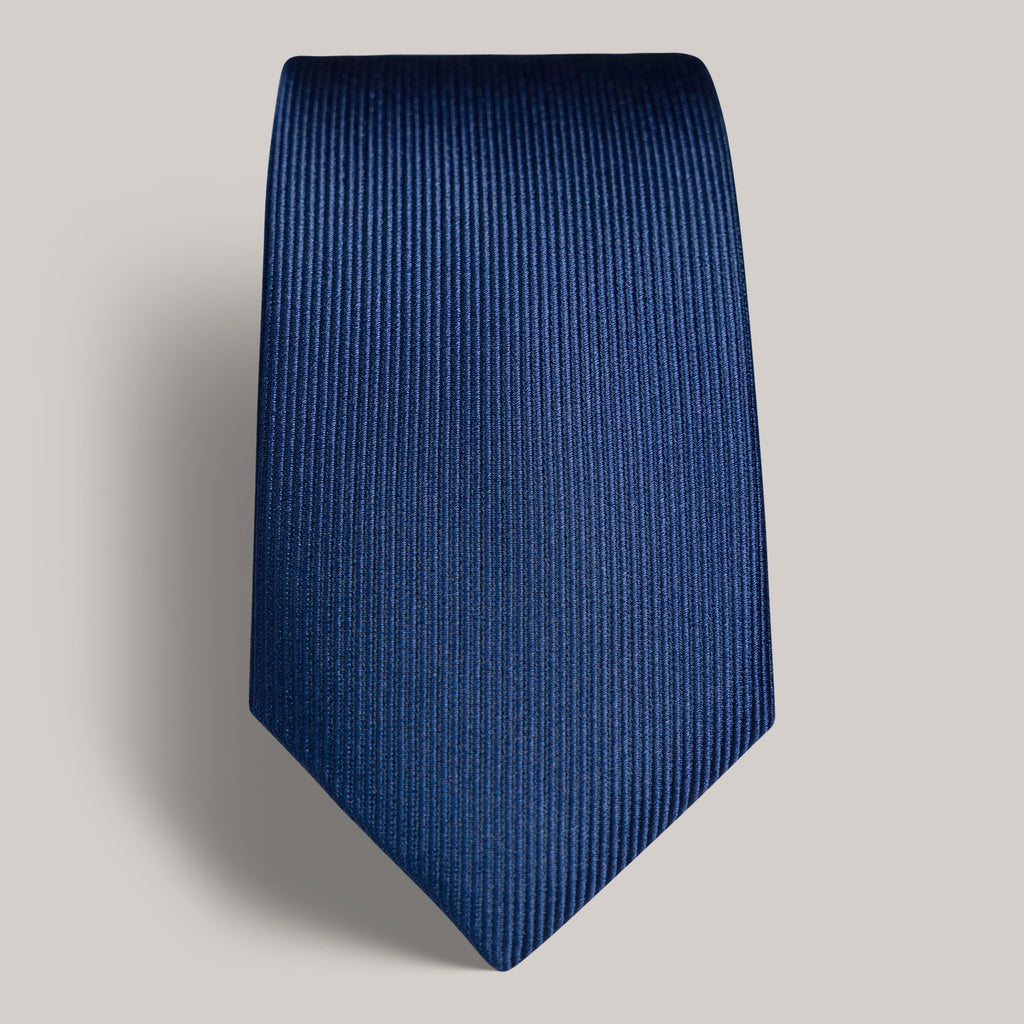 mens custom silk tie model Tyler in Navy