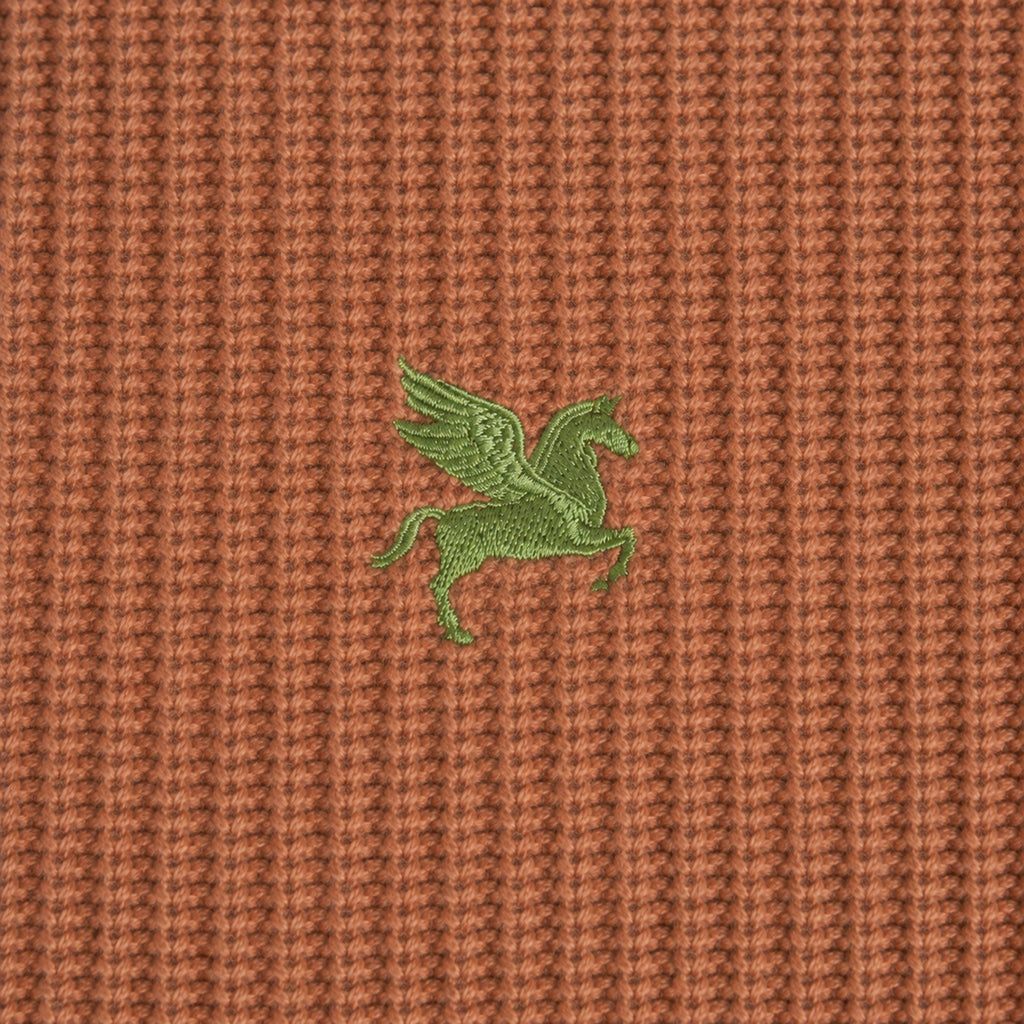 Knit Rugby Polo model Tyler in Cognac