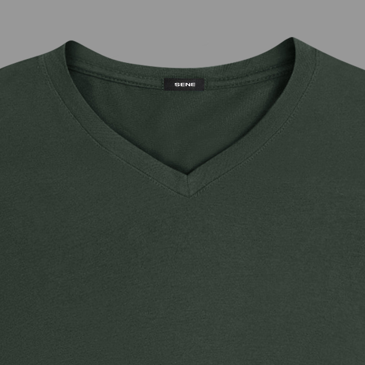 custom v-neck t-shirt los angeles model John in Moss