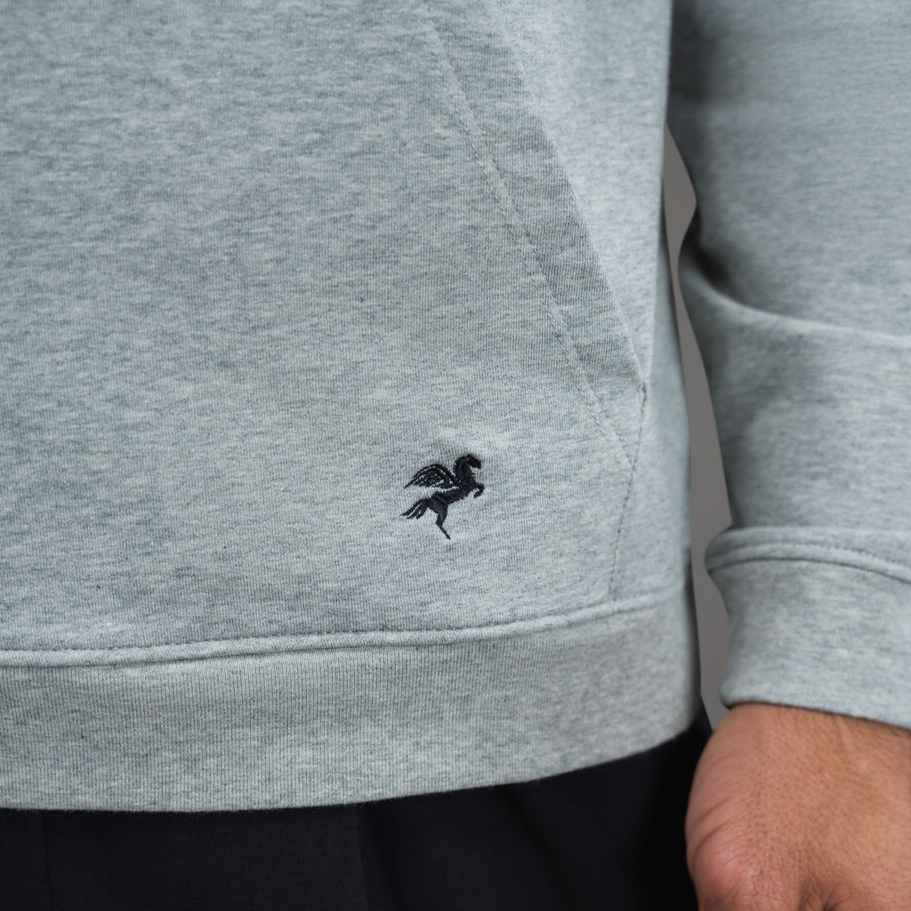 Tags:(6'0" - 180 lbs|Medium) custom hoodie model Tyler in Heather Gray